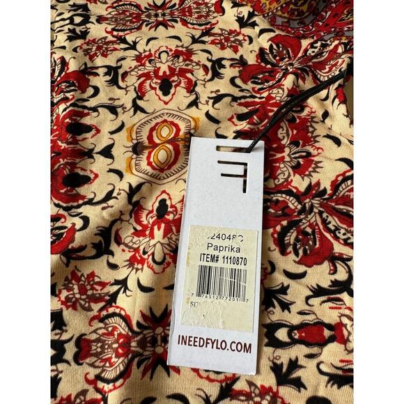 Fylo Blouse Medium Floral Paprika Short Sleeve NWT - Picture 6 of 8